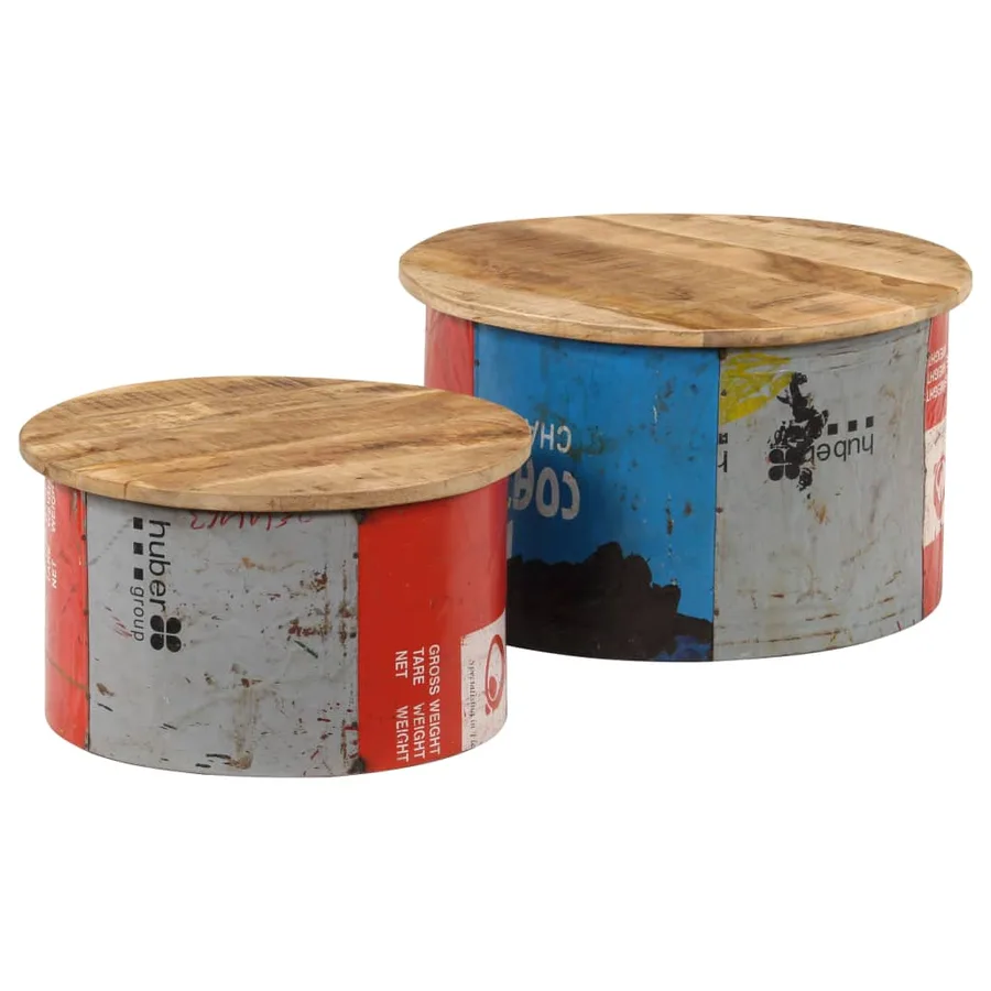 Tables basses 2 pcs Bois solide de manguier - 2