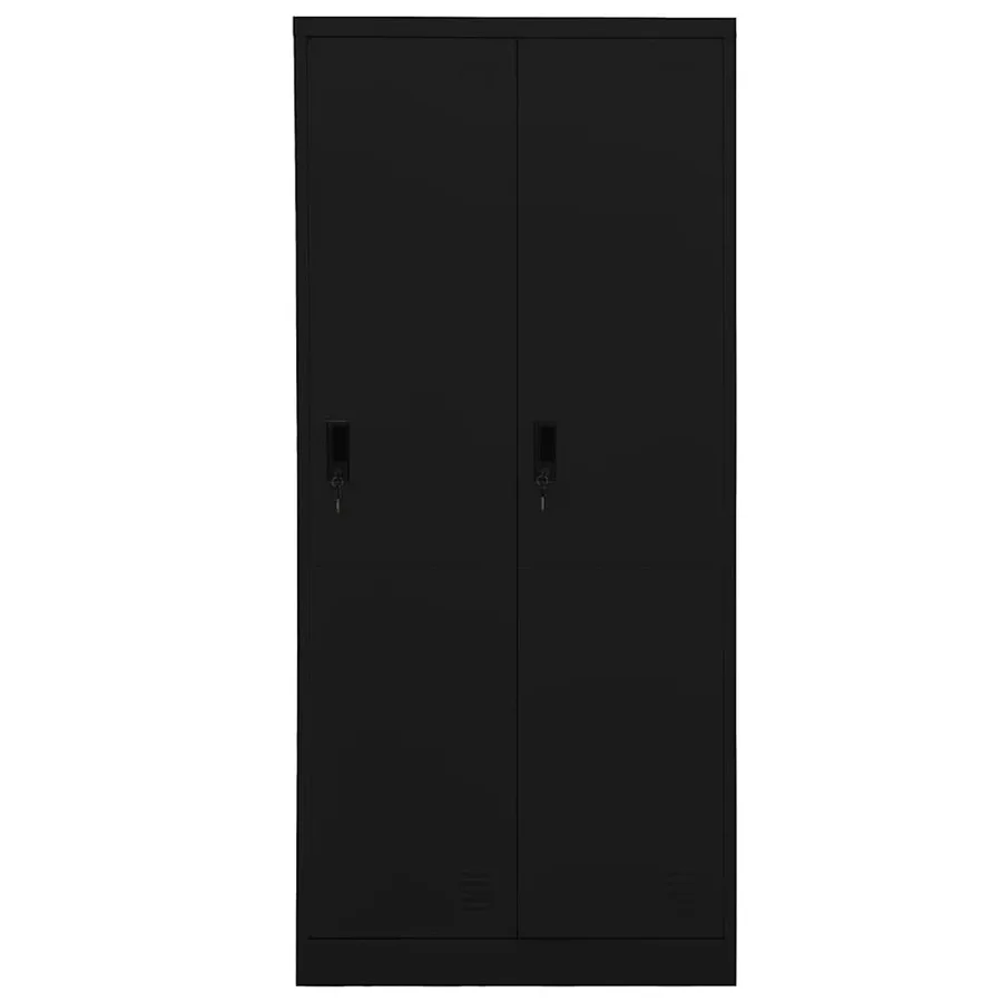 Garde-robe Noir 80x50x180 cm Acier - 2