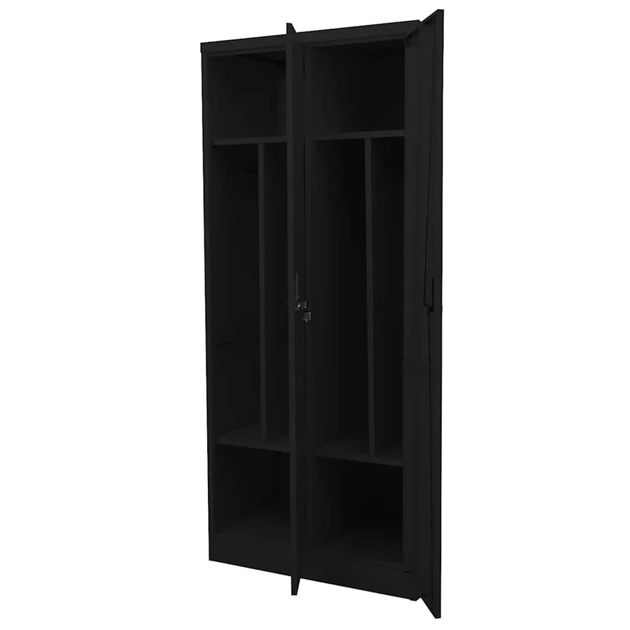Garde-robe Noir 80x50x180 cm Acier - 7