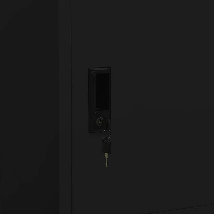 Garde-robe Noir 80x50x180 cm Acier - 8