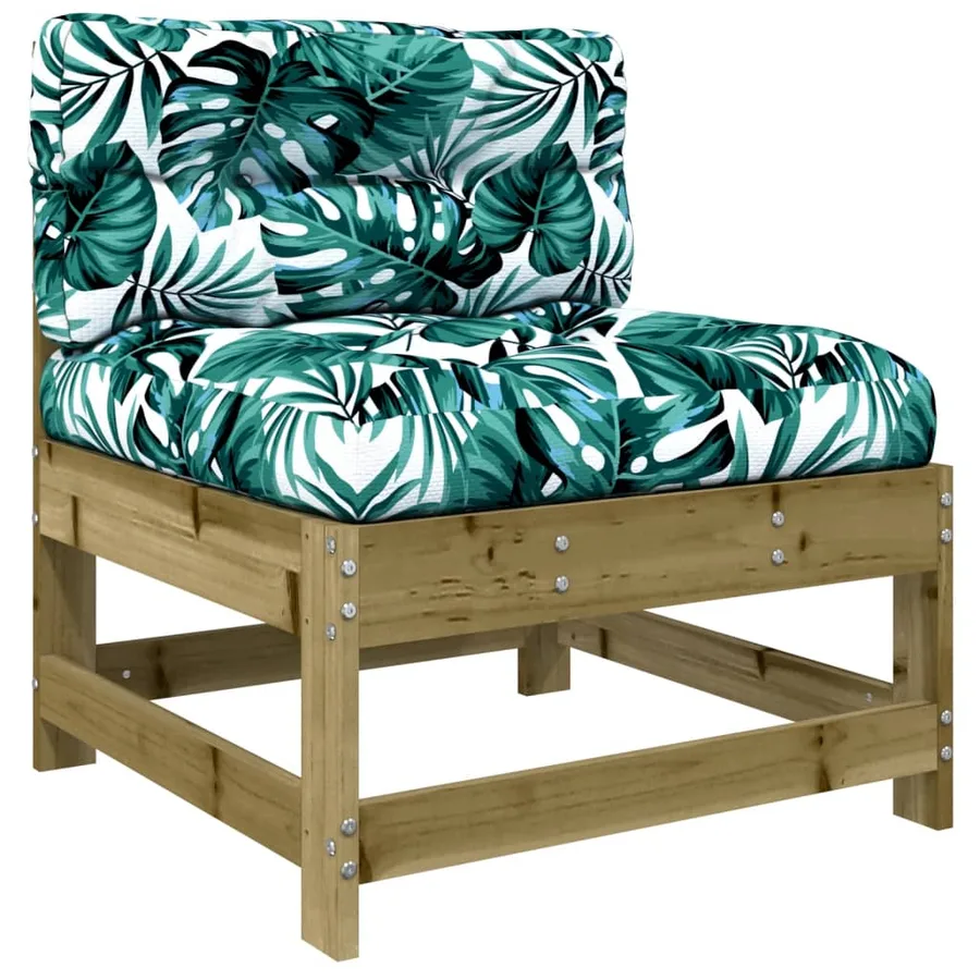 Salon de jardin 4 pcs avec coussins bois de pin imprégné - 4