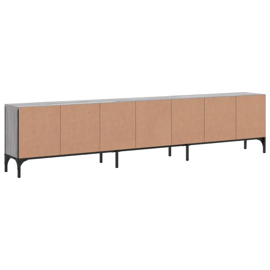 Meuble TV à tiroir sonoma gris 200x25x44 cm bois d'ingénierie - 8