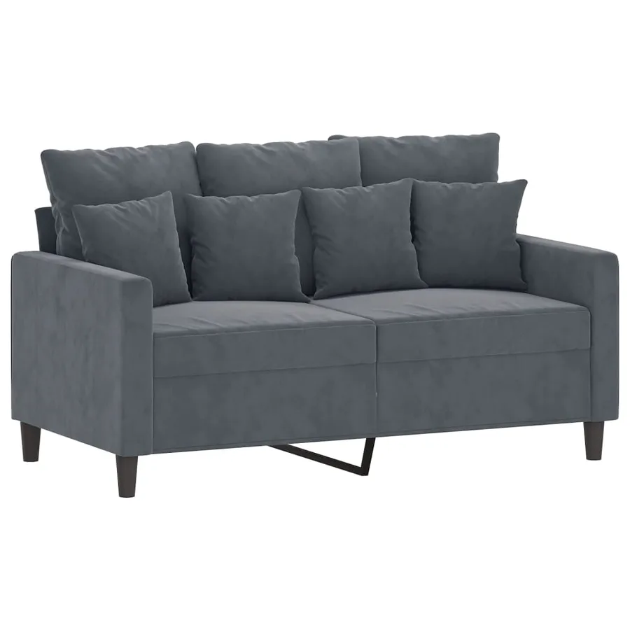 Ensemble de canapés 3 pcs avec coussins Gris foncé Velours - 3