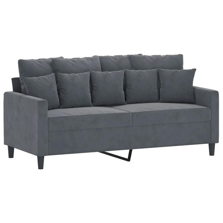 Ensemble de canapés 3 pcs avec coussins Gris foncé Velours - 4