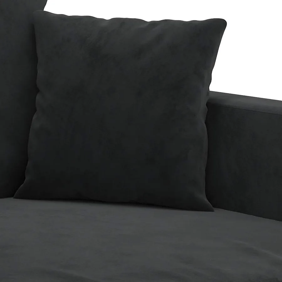 Canapé à 3 places Noir 180 cm Velours - 6