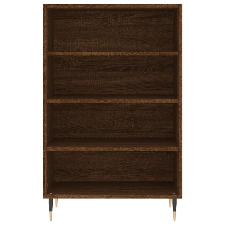 Buffet haut chêne marron 57x35x90 cm bois d'ingénierie - 4