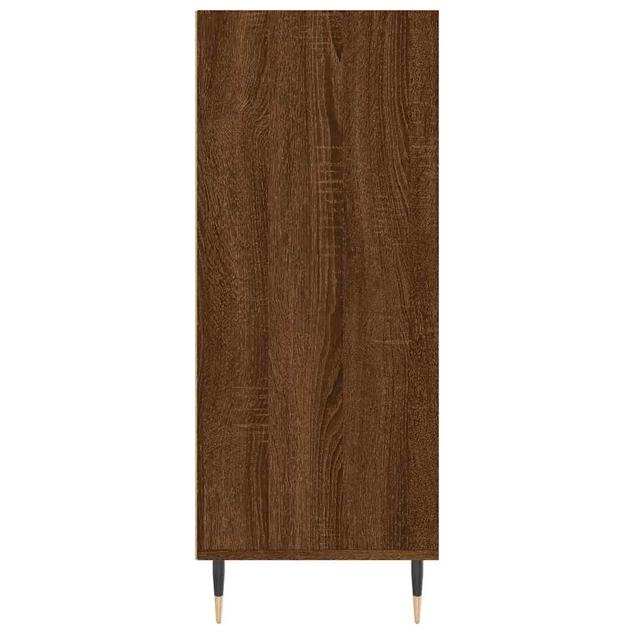 Buffet haut chêne marron 57x35x90 cm bois d'ingénierie - 5
