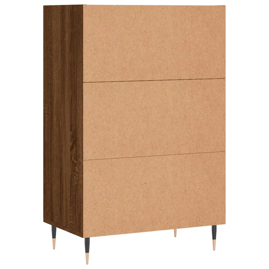 Buffet haut chêne marron 57x35x90 cm bois d'ingénierie - 6