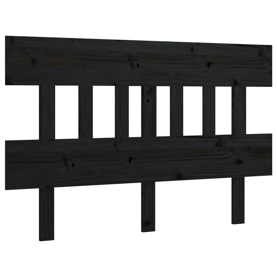 Tête de lit Noir 143,5x3x81 cm Bois massif de pin - 2