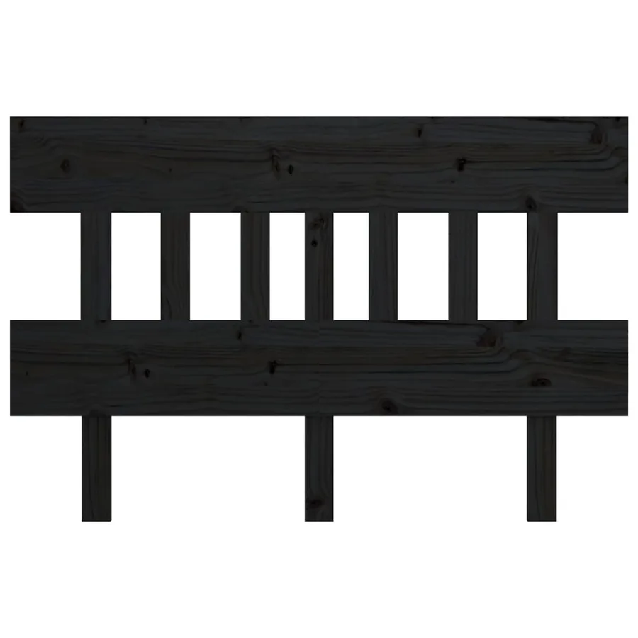 Tête de lit Noir 143,5x3x81 cm Bois massif de pin - 3