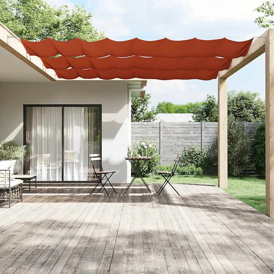 Auvent vertical Terre cuite 140x600 cm Tissu oxford