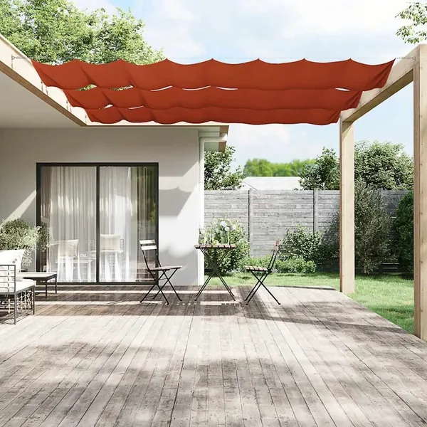 Auvent vertical Terre cuite 140x600 cm Tissu oxford