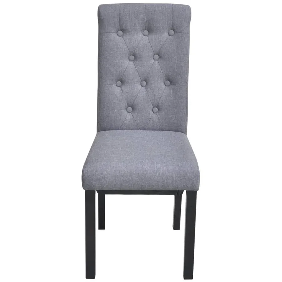 Chaises à manger lot de 6 gris clair tissu - 2