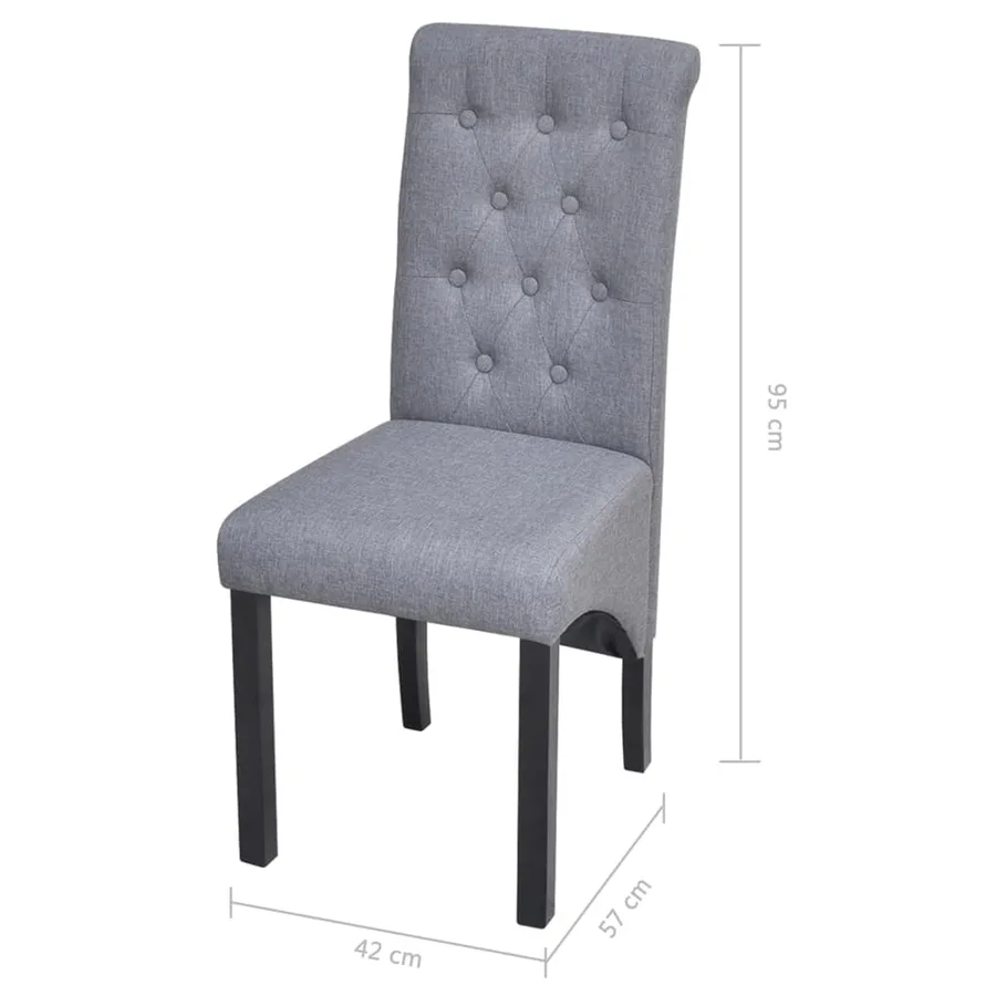 Chaises à manger lot de 6 gris clair tissu - 7