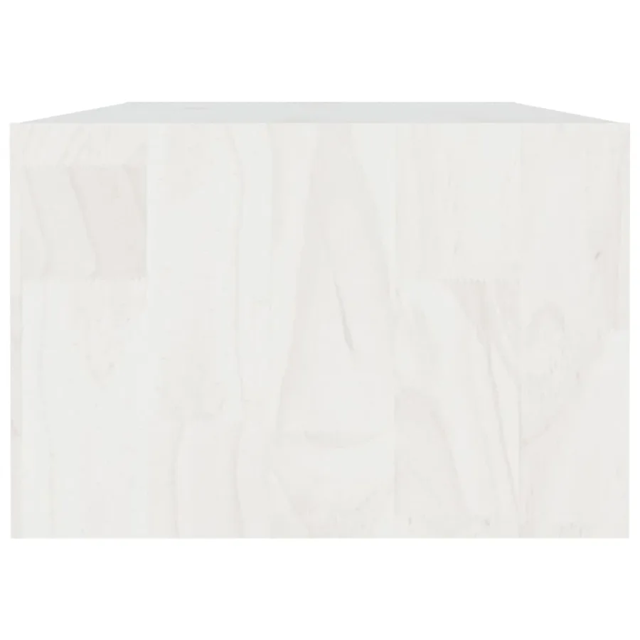 Table basse blanc 110x50x34 cm bois de pin massif - 6
