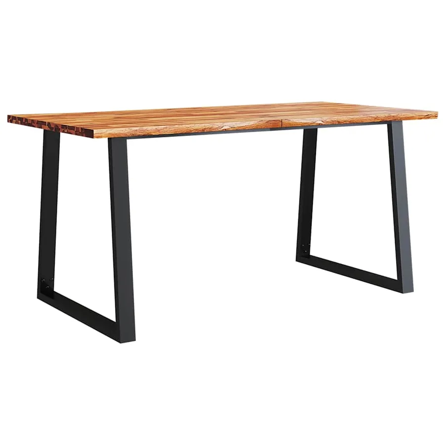 Table à manger 160x80x75 cm bois d'acacia solide à bord vif - 2