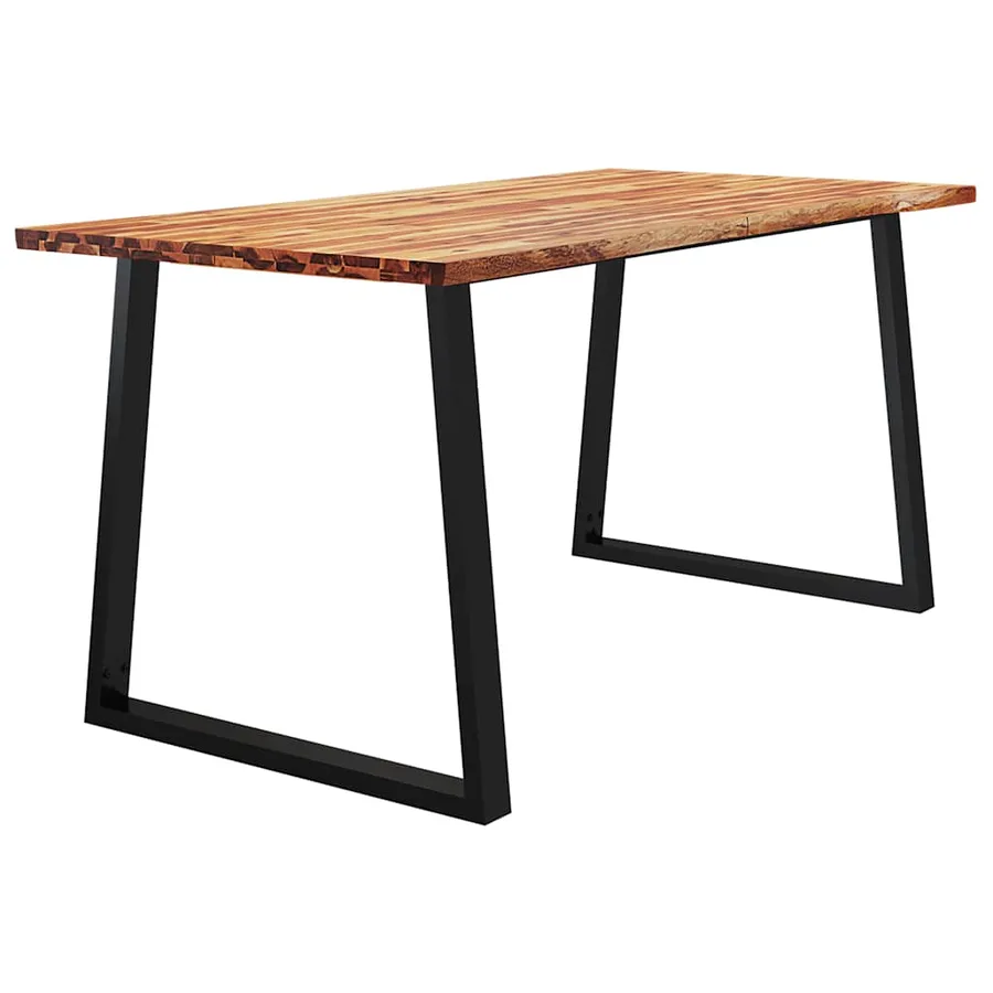 Table à manger 160x80x75 cm bois d'acacia solide à bord vif - 3