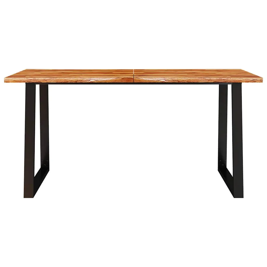 Table à manger 160x80x75 cm bois d'acacia solide à bord vif - 4