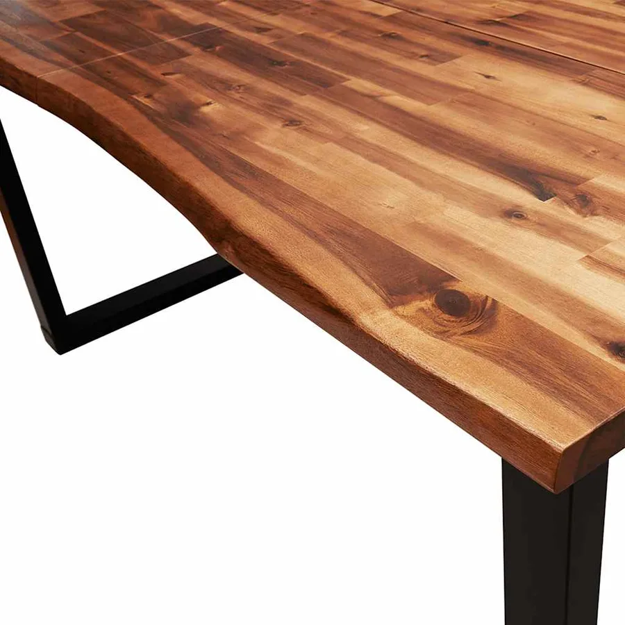Table à manger 160x80x75 cm bois d'acacia solide à bord vif - 7