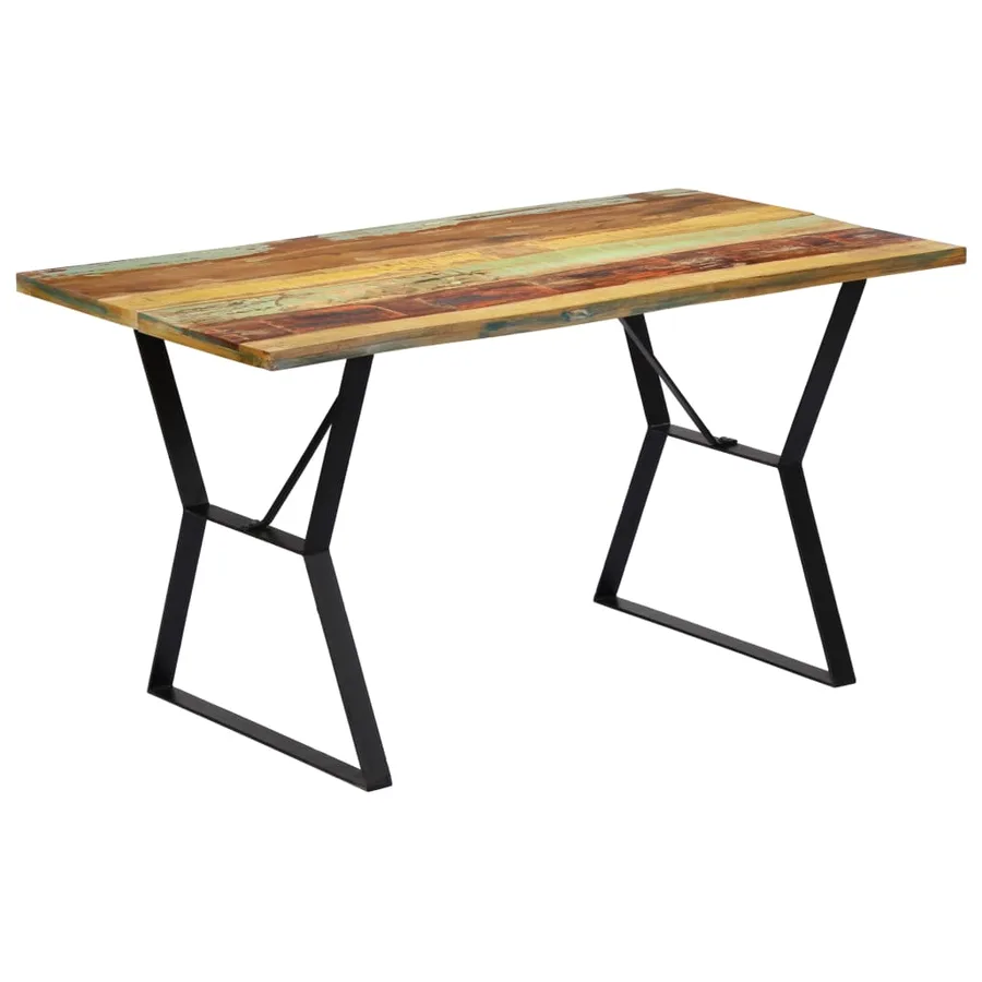 Table à manger 140x80x76 cm Bois de récupération massif - 9