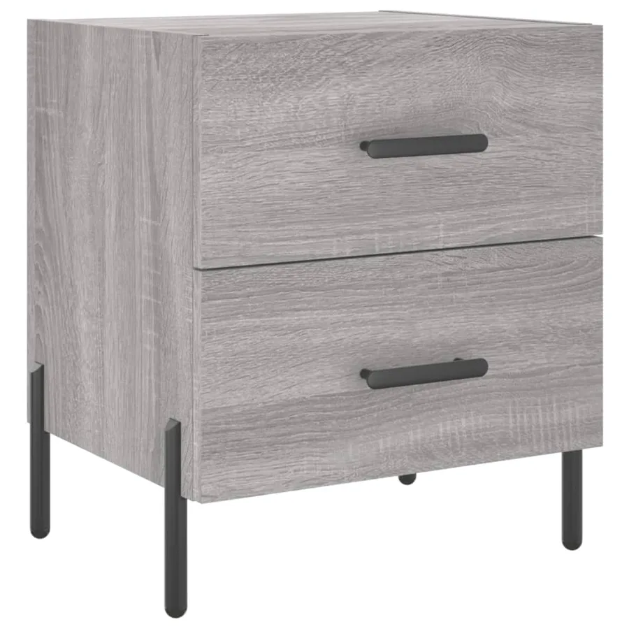 Table de chevet sonoma gris 40x35x47,5 cm bois d’ingénierie - 2