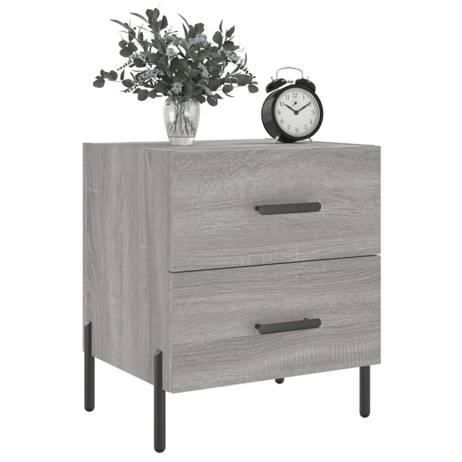 Table de chevet sonoma gris 40x35x47,5 cm bois d’ingénierie - 3