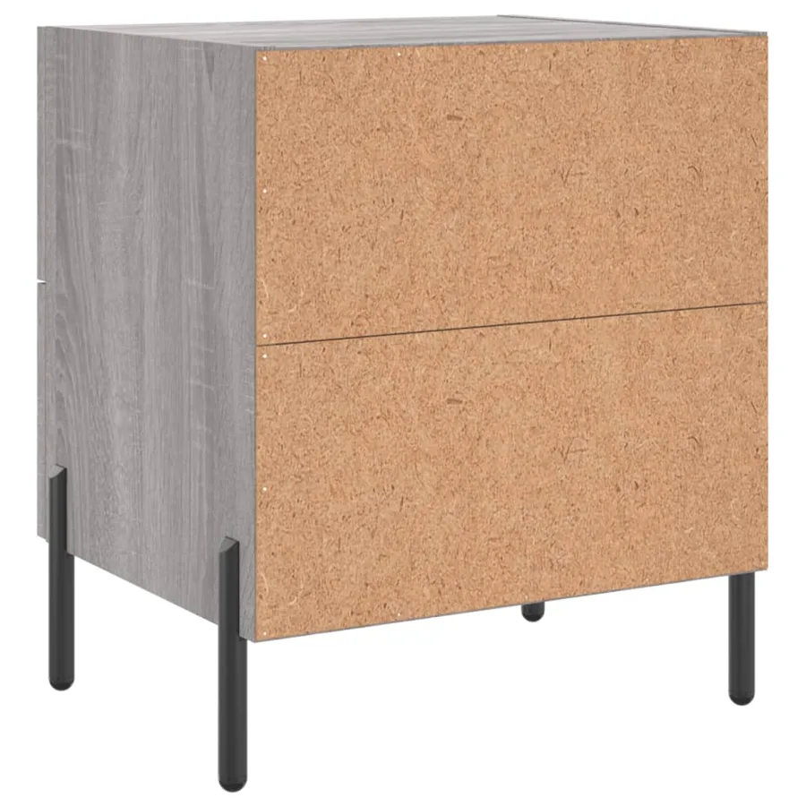 Table de chevet sonoma gris 40x35x47,5 cm bois d’ingénierie - 8