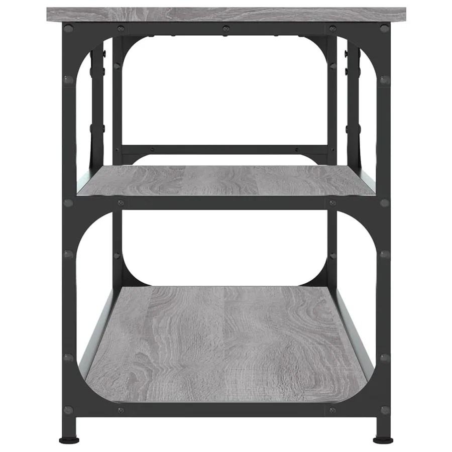 Meuble TV sonoma gris 103x38x46,5 cm bois d'ingénierie et acier - 5