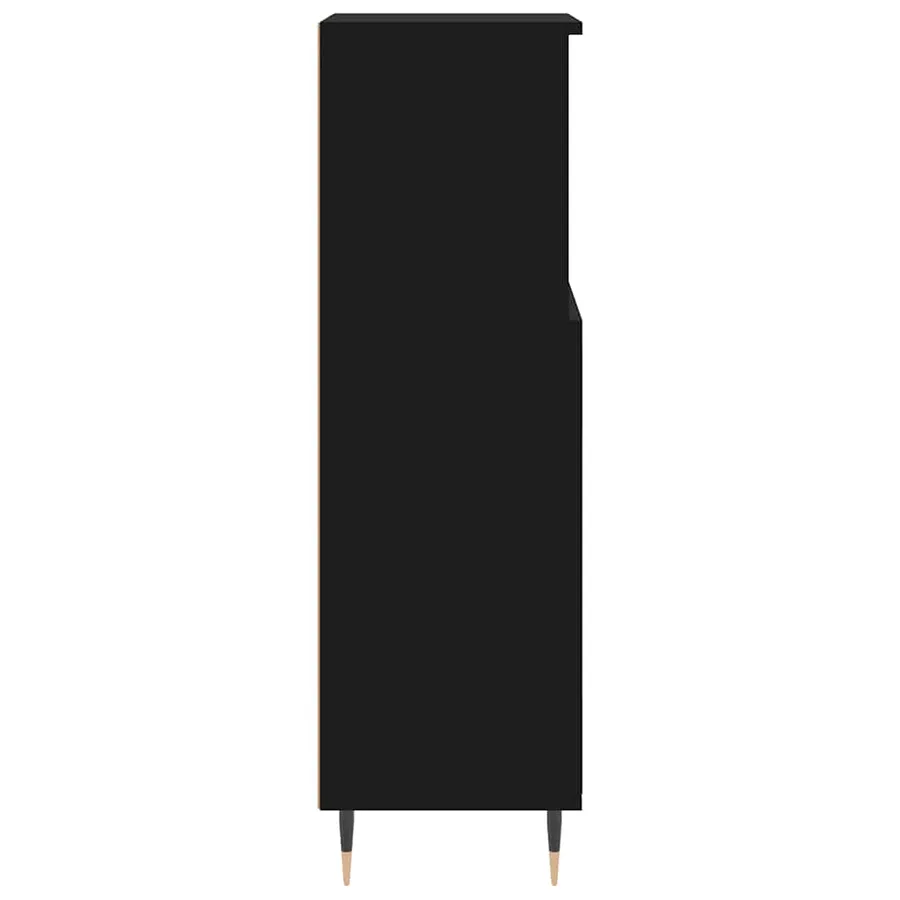 Armoire de salle de bain noir 30x30x100 cm bois d'ingénierie - 7