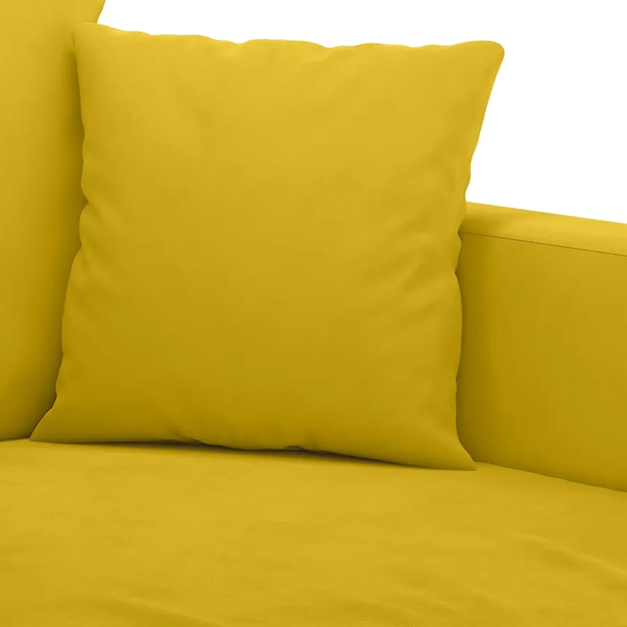 Ensemble de canapés 2 pcs avec coussins Jaune Velours - 5