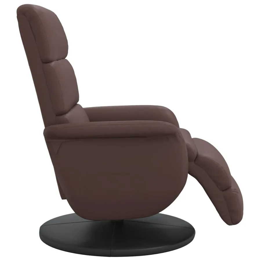 Fauteuil inclinable avec repose-pieds marron similicuir - 4