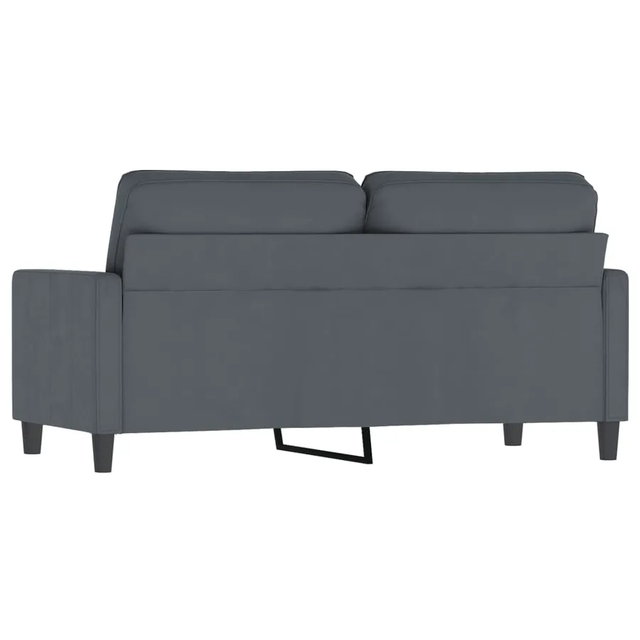 Canapé à 2 places Gris foncé 140 cm Velours - 5