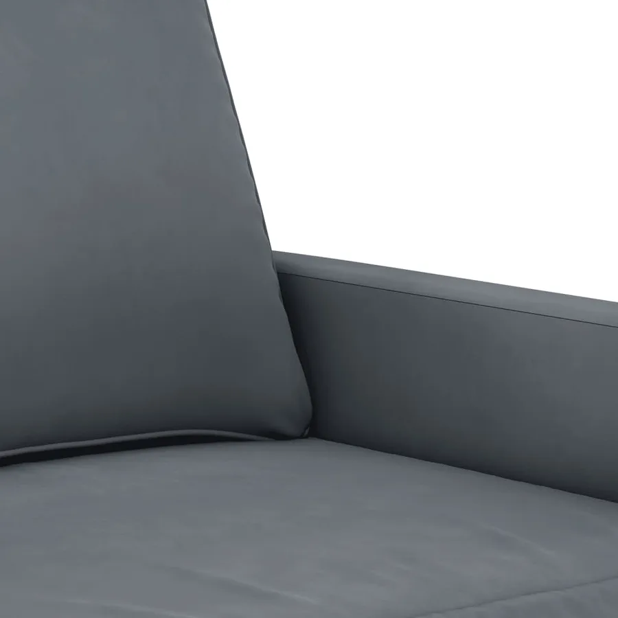 Canapé à 2 places Gris foncé 140 cm Velours - 6