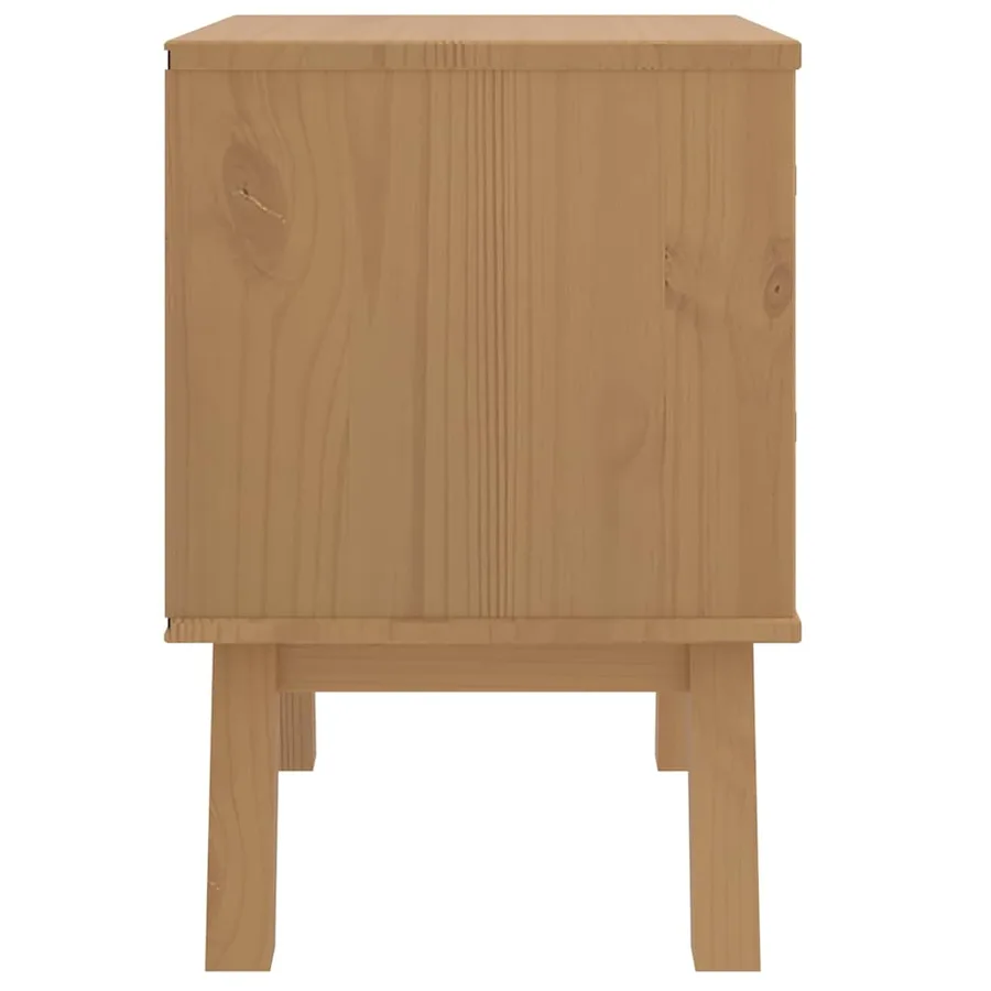 Table de chevet OLDEN marron bois de pin solide - 8