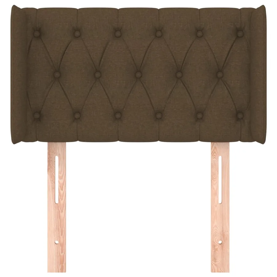 Tête de lit avec oreilles Marron Foncé 83x16x78/88 cm Tissu - 3
