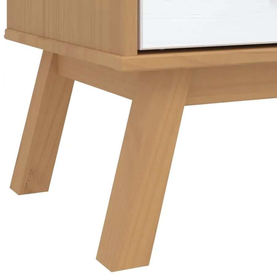 Garde-robe OLDEN blanc et marron 76,5x53x172 cm bois massif pin - 11