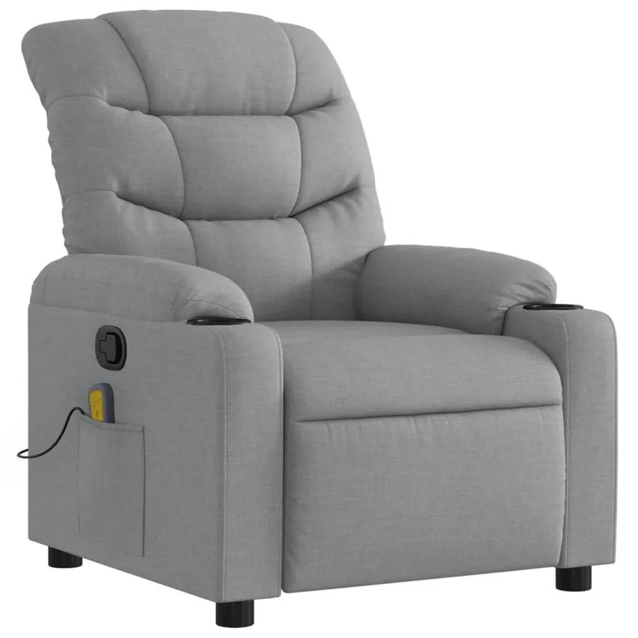 Fauteuil de massage inclinable Gris clair Tissu - 3