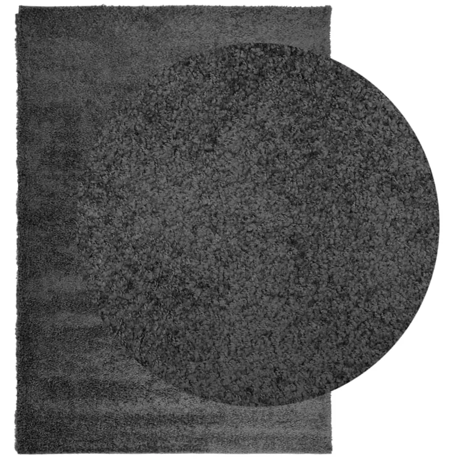 Tapis shaggy PAMPLONA poils longs moderne anthracite 120x170 cm - 3