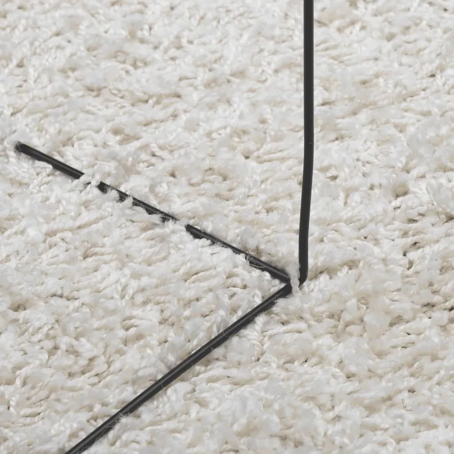 Tapis shaggy PAMPLONA poils longs moderne crème 140x200 cm - 8
