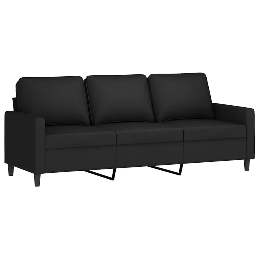 Canapé à 3 places Noir 180 cm Velours - 2