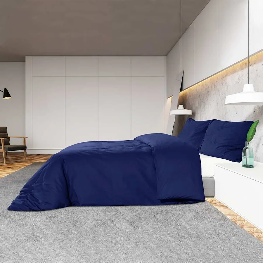 Ensemble de housse de couette Bleu marine 240x220 cm Coton - 4