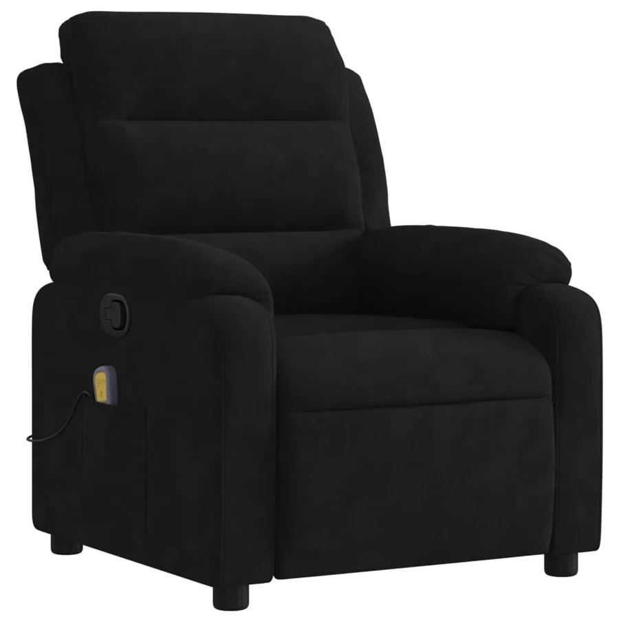 Fauteuil de massage inclinable noir velours - 3