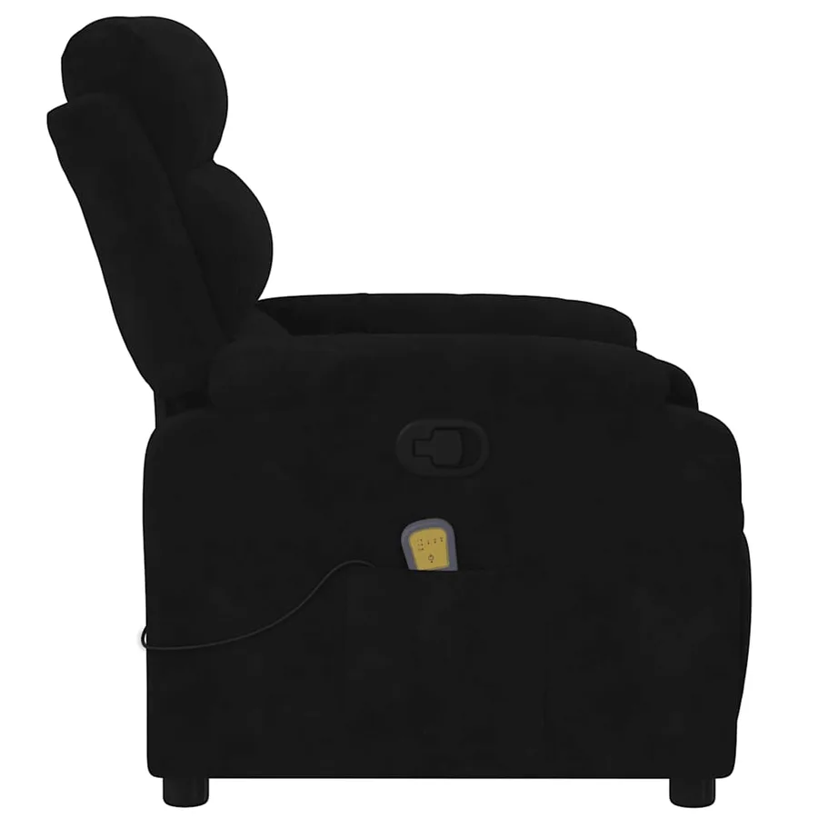 Fauteuil de massage inclinable noir velours - 8
