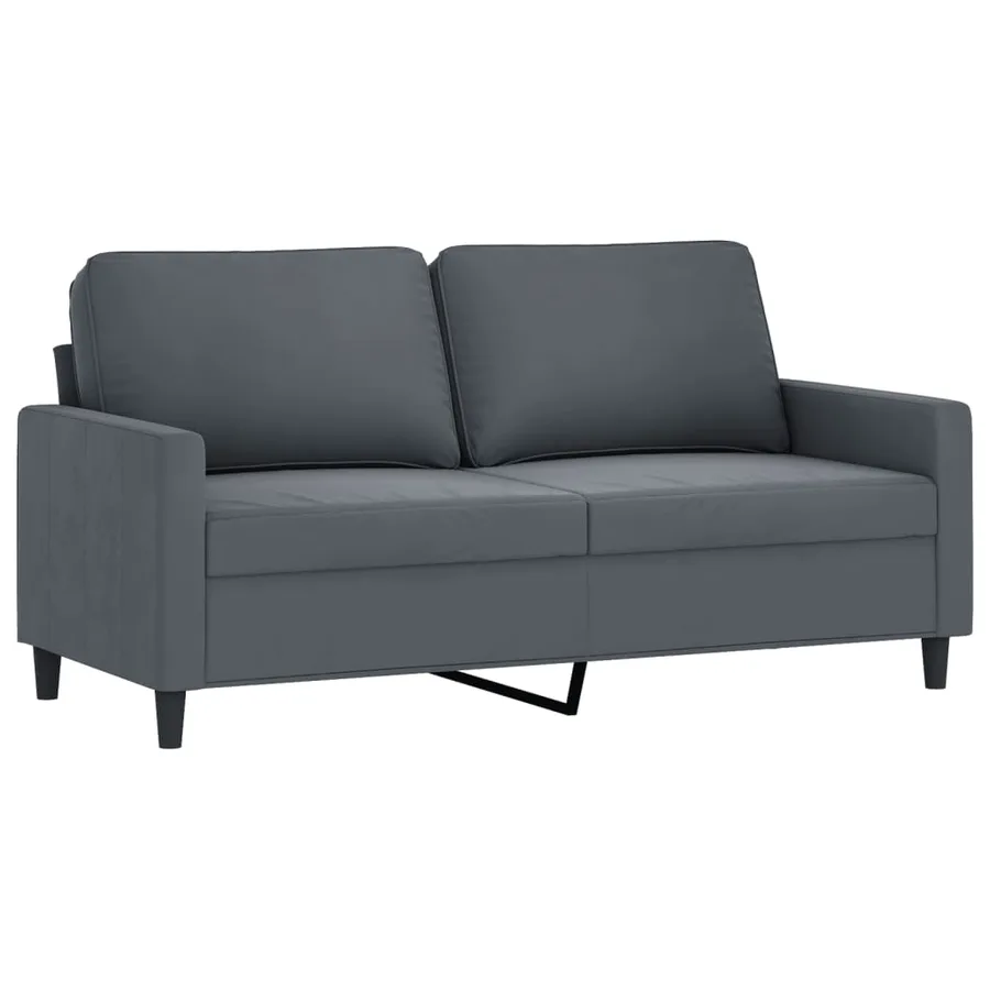 Ensemble de canapés 2 pcs avec coussins Gris foncé Velours - 4