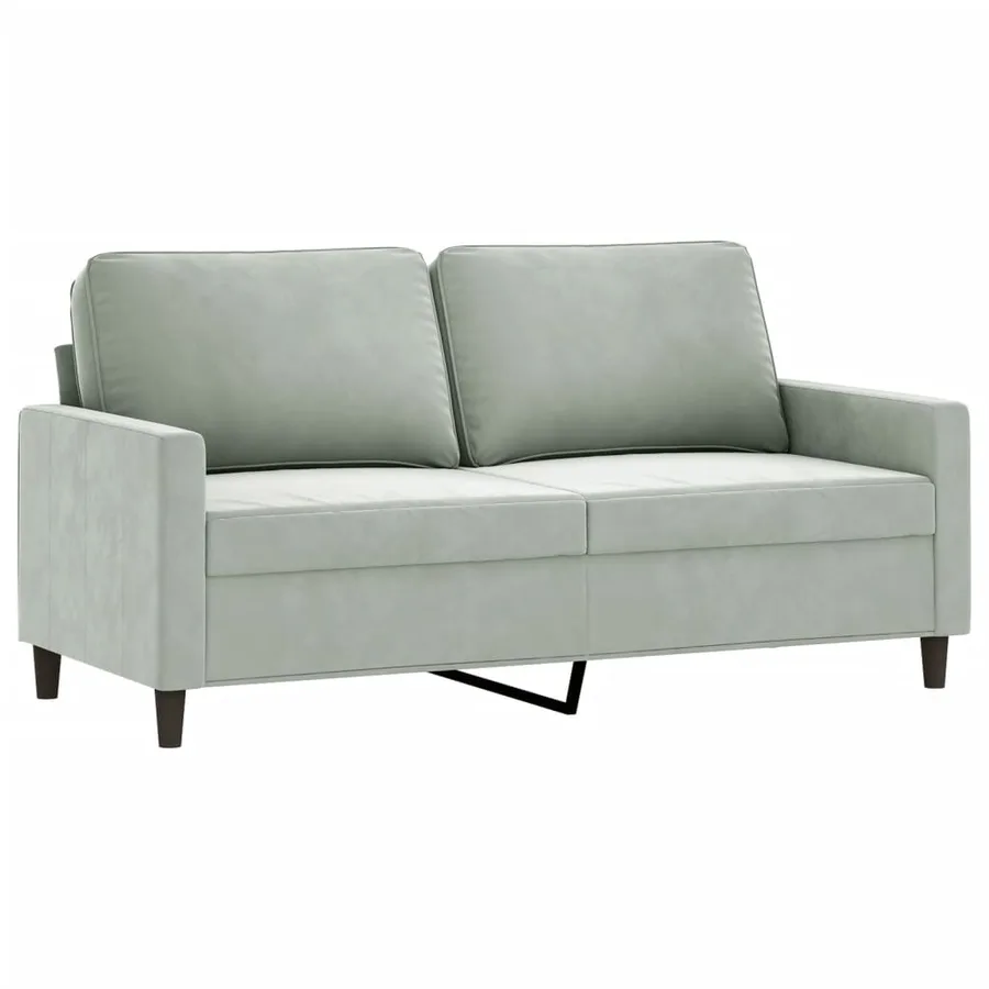 Canapé à 2 places Gris clair 140 cm Velours - 2