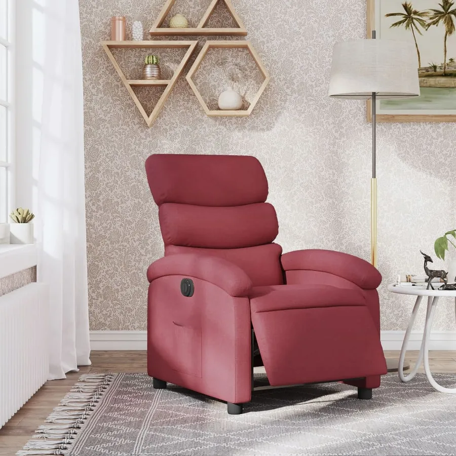 Fauteuil inclinable électrique Rouge bordeaux Tissu - 15