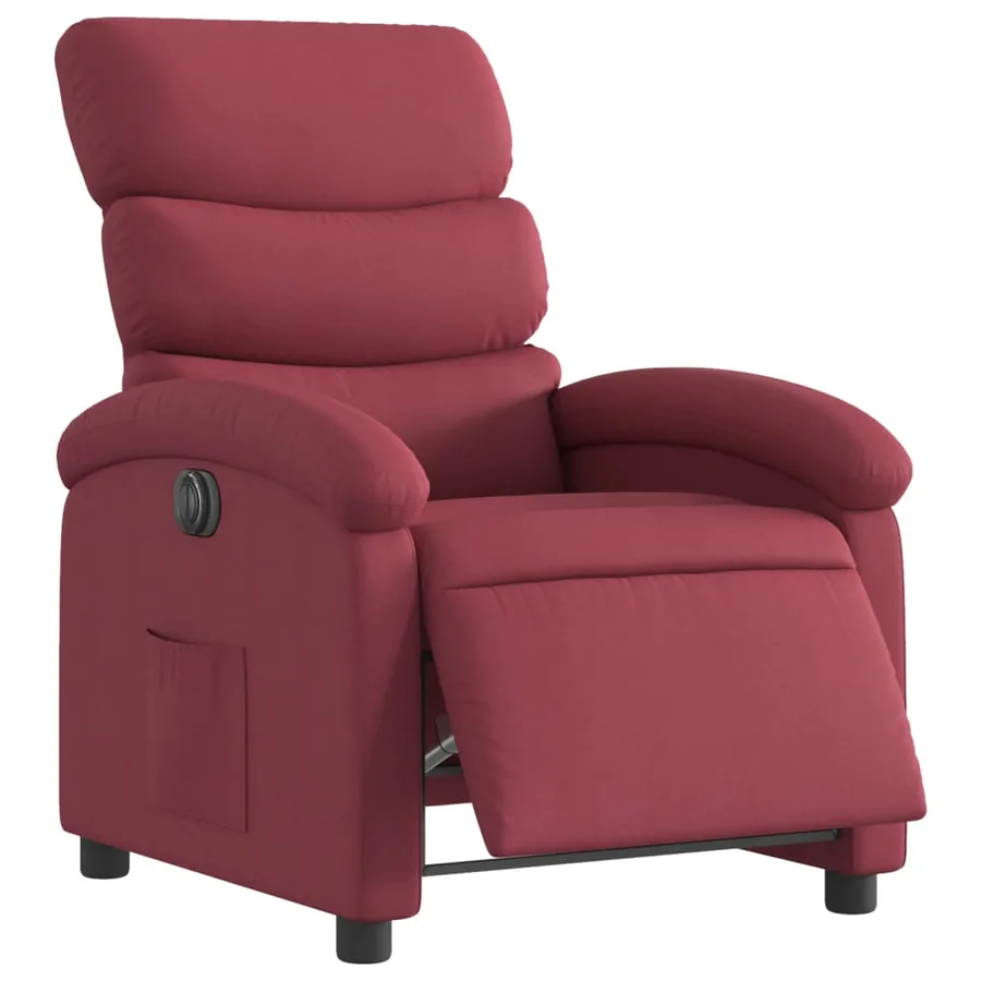 Fauteuil inclinable électrique Rouge bordeaux Tissu - 3