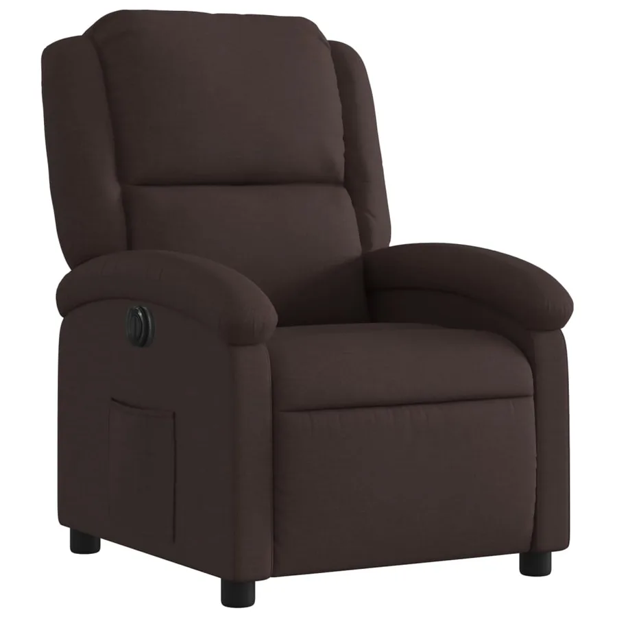 Fauteuil inclinable électrique Marron foncé Tissu - 4