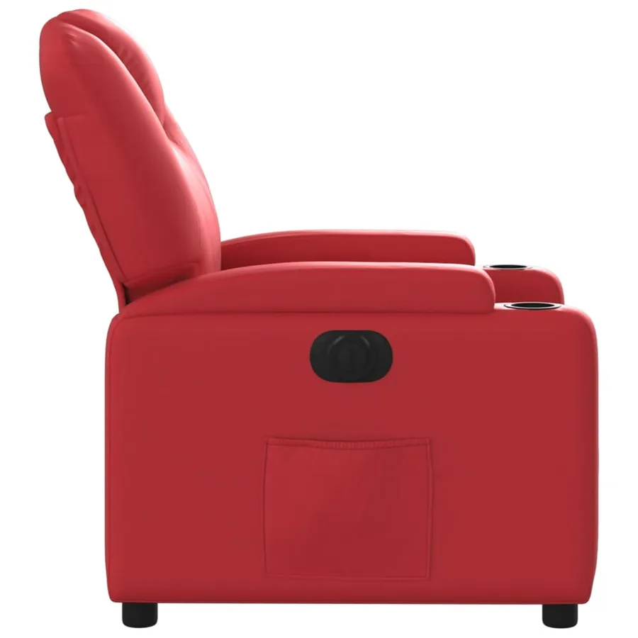 Fauteuil inclinable électrique Rouge Similicuir - 10