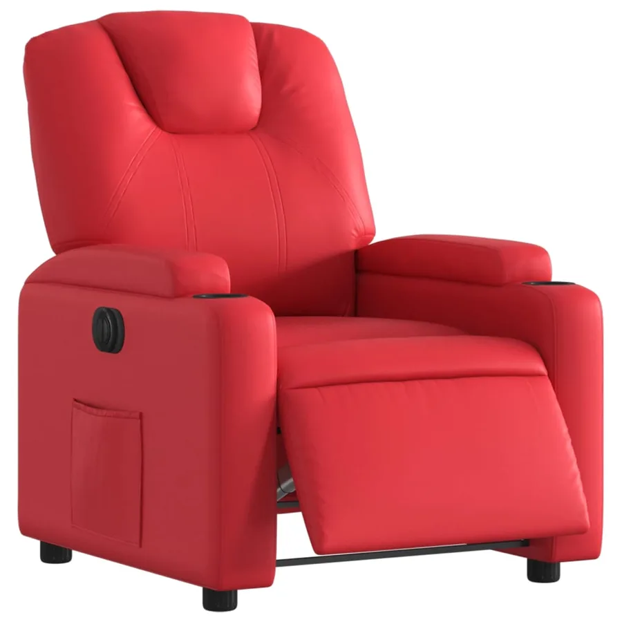 Fauteuil inclinable électrique Rouge Similicuir - 3